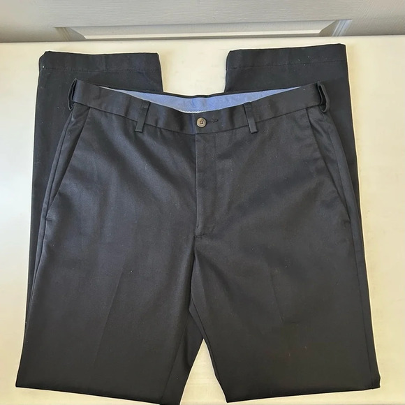 Haggar Men's Chino Pants Casual Cotton Black Size 32 - Picture 12 of 14